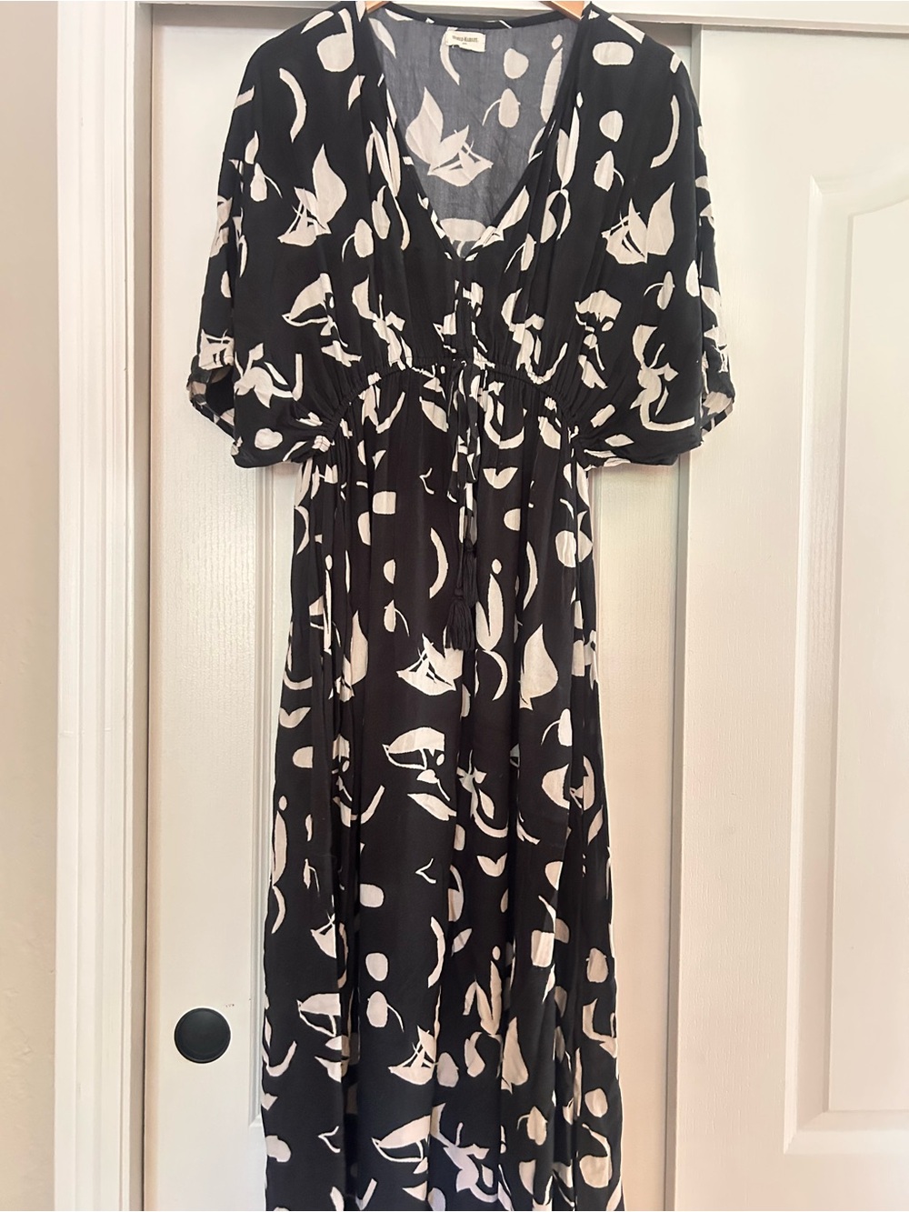Cost Plus World Market Black and White Floral Maxi Dress